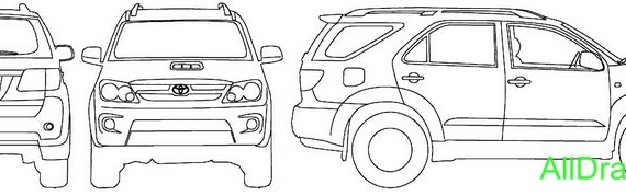 Toyota Fortuner (2007) (Тоёта Фортуна (2007)) - чертежи (рисунки) автомобиля